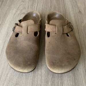 Birkenstock Brown Suede Clogs